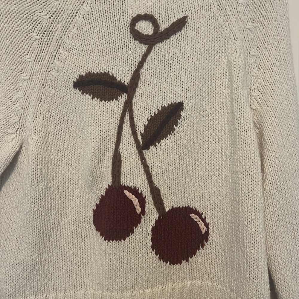 Anthropologie Maeve Cherry Cardigan Sweater NWOT Size Small petite EUC - Picture 10 of 14